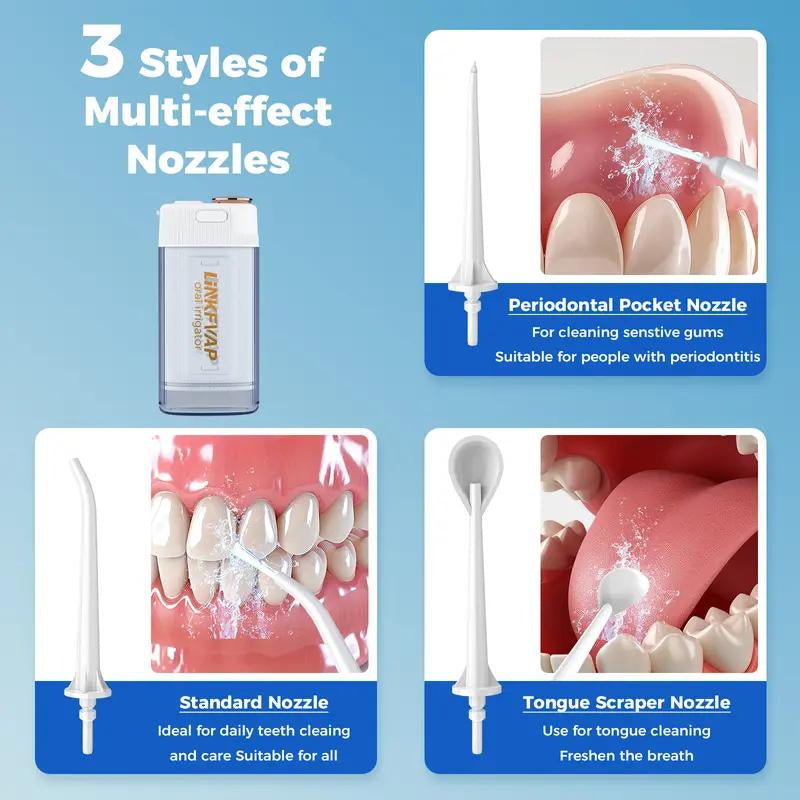 Experience Ultimate Oral Care Anywhere with the LINKEVAP Cordless Water Dental Flosser – Rechargeable Irrigator for Deep Cleaning and Gum Health