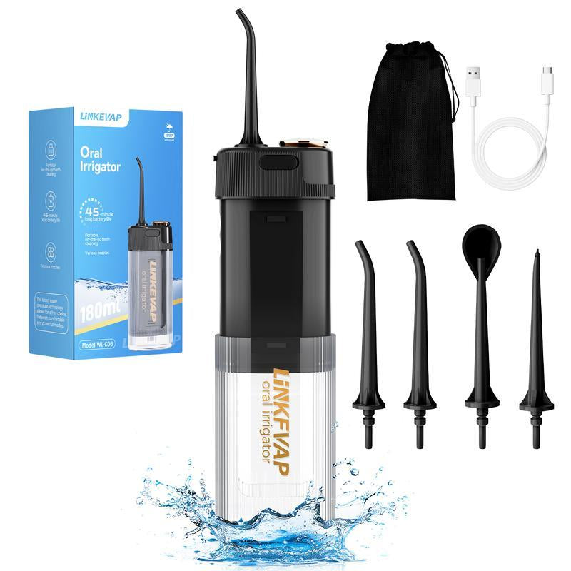 Experience Ultimate Oral Care Anywhere with the LINKEVAP Cordless Water Dental Flosser – Rechargeable Irrigator for Deep Cleaning and Gum Health